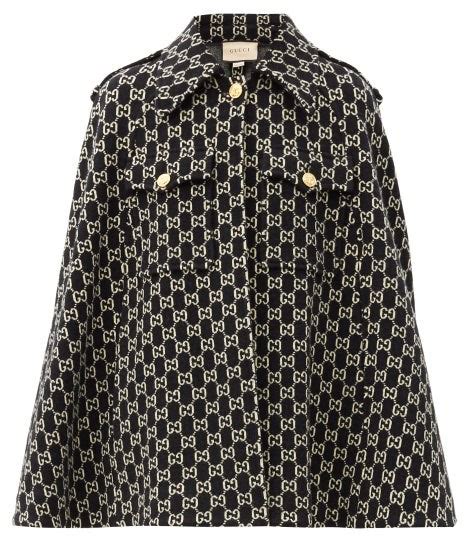 black and white gucci cape